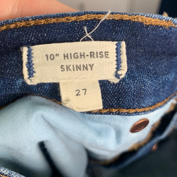 Madewell 10" High-Rise Skinny Jeans: Drop-Hem Edition W-854 Size 27 - Picture 14 of 16